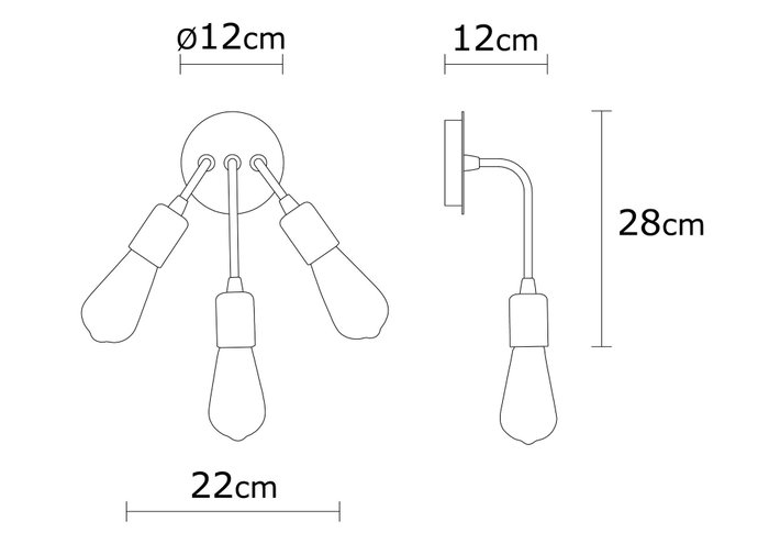 Opviq Lámpara de Pared N-1338 Vintage Metal Diseño Moderno Novedoso para Salón